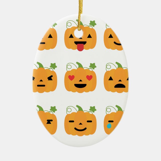 Kürbis-Emojis Keramikornament (Vorne)