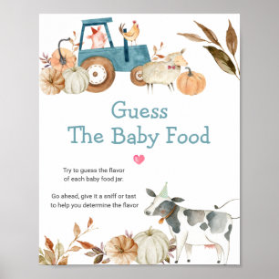 Kürbis-Farm-Tier-Traktor-Rate-das-Babyfood Poster