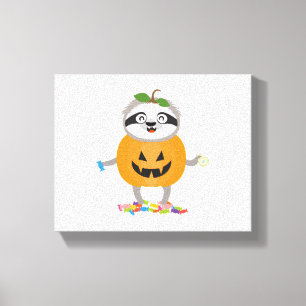 Kürbis-Faultier-Halloween-Kostüm-Geschenk Leinwanddruck