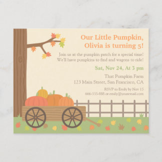 Kürbis-Flecken-Kindergeburtstag-Party Einladungen