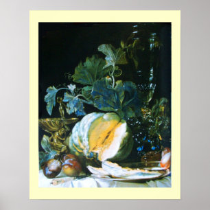 KÜRBIS, FRÜCHTE UND GLASWAREN POSTER