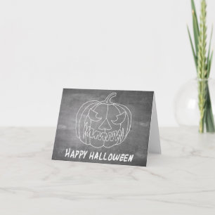 Kürbis für Halloween 2 Schultafel-Look Karte