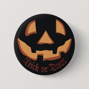 Kürbis für Halloween in Black Button