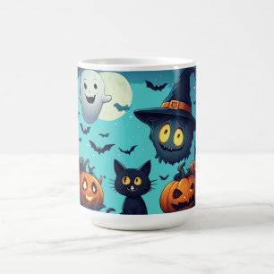 Kürbis gefüllte Halloween-Nachtszene 🌕 Kaffeetasse