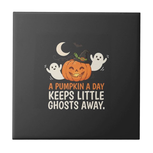 Kürbis-Geist-Halloween-Zitat-Design_1 Fliese (Vorderseite)