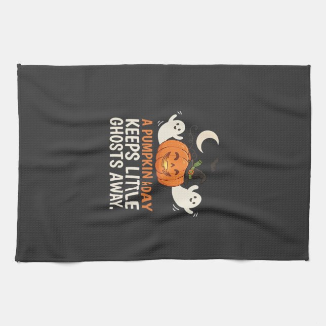 Kürbis-Geist-Halloween-Zitat-Design_1 Geschirrtuch (Horizontal)