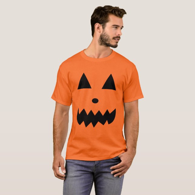 Kürbis-Gesicht Halloween T-Shirt (Vorne ganz)