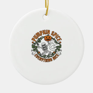 Kürbis-Gewürz Alles Schöne Halloween-Skelett V Keramik Ornament