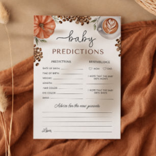 Kürbis-Gewürz-Kaffee-Baby-Shower-Baby-Vorhersagen Einladung