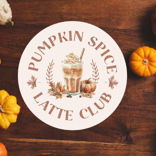 Kürbis-Gewürz-Latte-Club Herbst Herbst Runder Aufkleber
