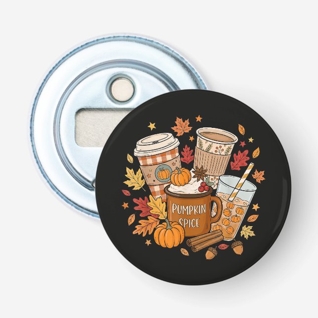 Kürbis-Gewürz-Latte-Herbst-Fall-Saison Flaschenöffner (Vorderseite)