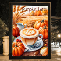 Kürbis-Gewürz-Latte-Herbst-Wanddekoration 