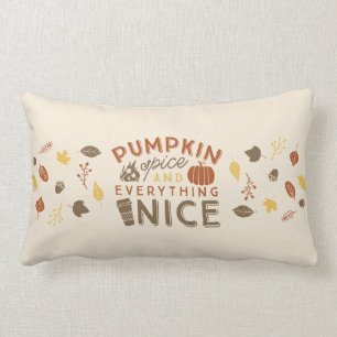 Kürbis-Gewürz-typografische Herbst-Wohngestaltun Lendenkissen