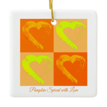 Kürbis gezaubert mit Liebe Herz Kar Ornament