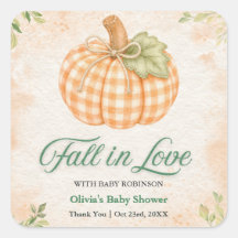 Kürbis-Gingham-Baby-Shower 'Fall in Love'