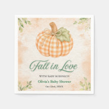 Kürbis-Gingham-Fall-in-Love-Baby-Party