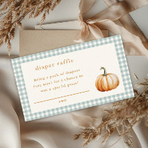 Kürbis-Gingham-Herbst-Baby-Party-Windel-Raffle