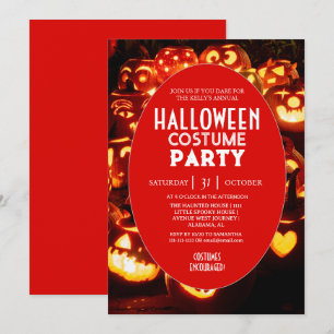 Kürbis-Glow-Halloween-Kostüm-Party Einladung