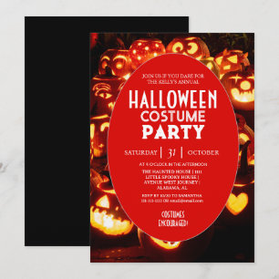 Kürbis-Glow-Halloween-Kostümparty Einladung
