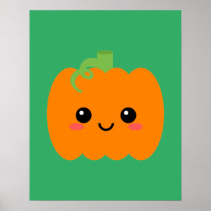 Kürbis-Grafikposter, Kinderzimmer-Wandkunst Poster