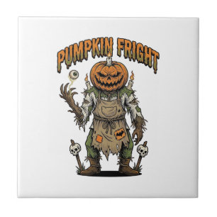 Kürbis-Grusele-Shirt Vintage Augapfel Halloween-Ku Fliese