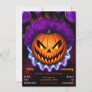 Kürbis Gruseliger Killer Clown Halloween Geburtsta Einladung
