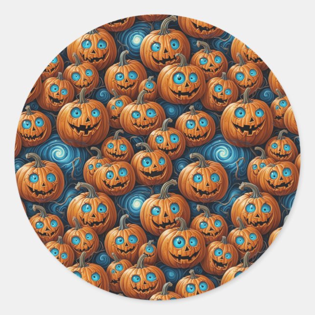 Kürbis-Halloween-Aufkleber Runder Aufkleber (Vorderseite)