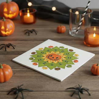 Kürbis-Halloween-Blume mit Jack-O-Lantern Serviette