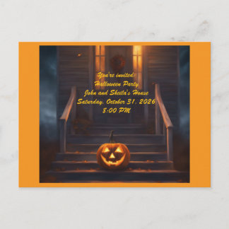 Kürbis-Halloween-Einladung Einladungspostkarte