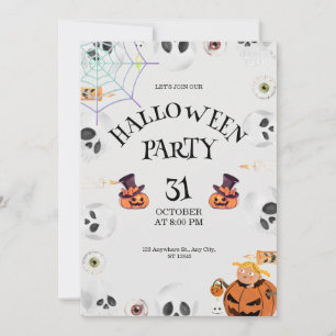 Kürbis-Halloween-Einladung, Halloween-Nacht  Einladung