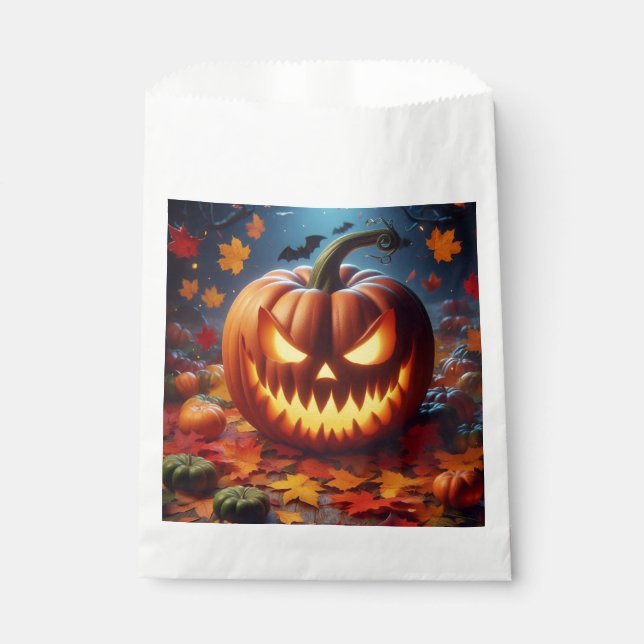 Kürbis/Halloween/Fledermauslöffel Geschenktütchen (Vorderseite)