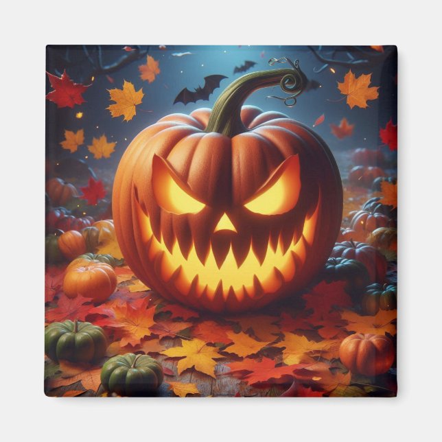 Kürbis/Halloween/Fledermauslöffel Magnet (Vorne)