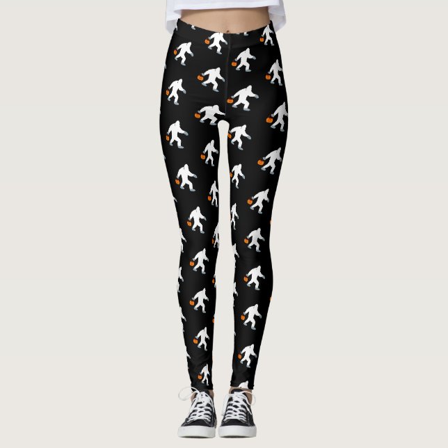 Kürbis-Halloween-Kostüm Bigfoots Sasquatch für Leggings (Vorderseite)