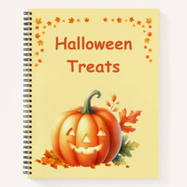 Kürbis-Halloween-Leckereien Rezeptbuch Notizbuch