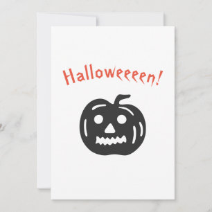Kürbis Halloween Party Gruseliges Schwarz und Oran Einladung