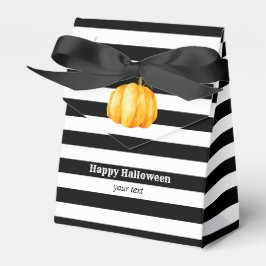 Kürbis. Halloween-Party. Schwarz-Weiß-Streifen Geschenkschachtel