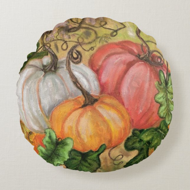 Kürbis Halloween Rundkissen Rundes Kissen (Vorderseite)