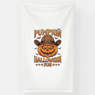 Kürbis Halloween-Spaß Jack Lantern Cowboyhut Flede Banner