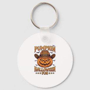 Kürbis Halloween-Spaß Jack Lantern Cowboyhut Flede Schlüsselanhänger