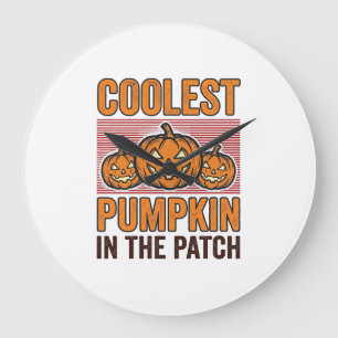 Kürbis Halloween Vintage Des Große Wanduhr