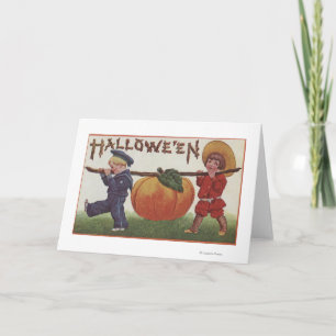 Kürbis Halloweens GreetingCarrying Karte