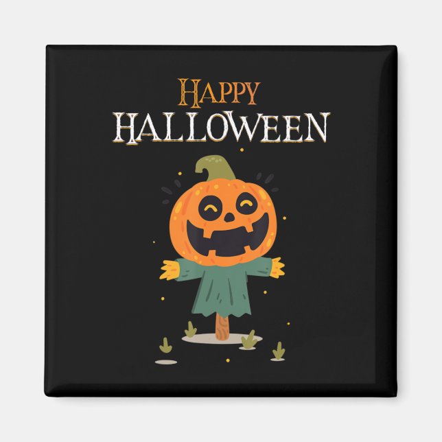 Kürbis Happy Halloween Magnet (Vorne)
