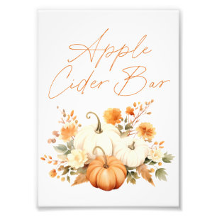 Kürbis Herbst Apfelschorle Bar Baby Shower Schild
