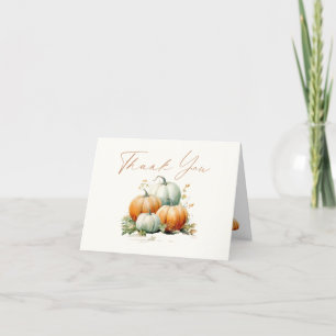 Kürbis-Herbst-Baby-Party Dankeskarte