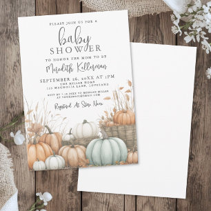 Kürbis Herbst-Baby-Party Einladung