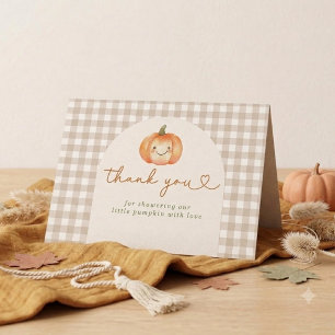 Kürbis-Herbst-Baby-Shower-Dankeskarten Dankeskarte