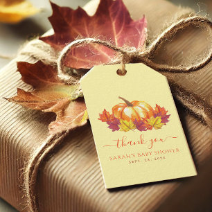 Kürbis Herbst Baby Shower Herbstlaub Danke Geschenkanhänger