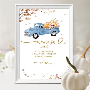 Kürbis-Herbst-Baby-Shower-MOMosa-Bar-Schild Poster