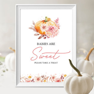 Kürbis Herbst Babys sind süß Baby Shower Schild