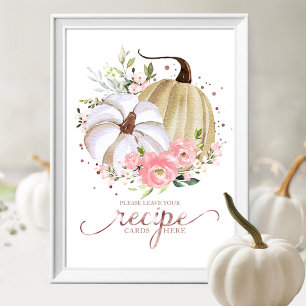 Kürbis Herbst Brautparty Rezeptkarten Schild